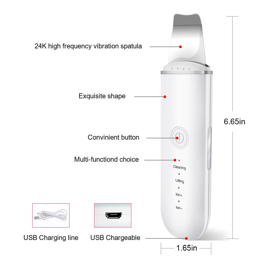 Ultrasonic Facial Skin Scrubber – Deep Cleanse & Serum Booster