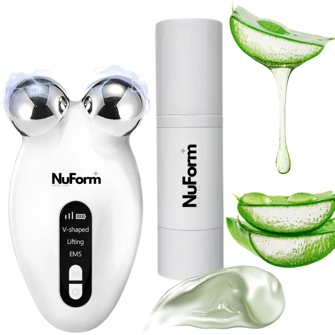 Meet the Power Duo: Micro-Current Facial Toning Device + Pure Aloe Vera Gel
