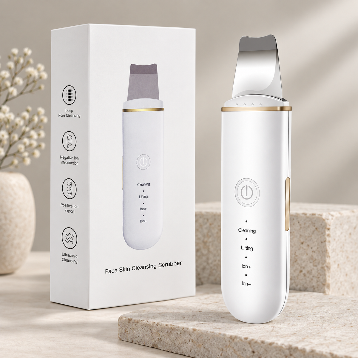Ultrasonic Facial Skin Scrubber Deep Clean Pores & Boost Your Glow In Minutes