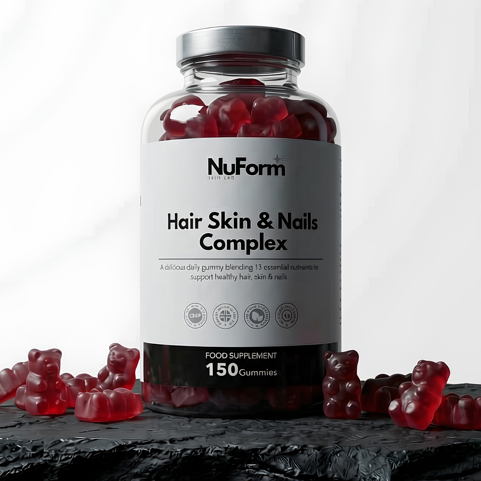 Hair, Skin & Nails Gummies For Stronger Hair, Glowing Skin & Healthier Nails